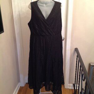 NWT Torrid Black Lace V Neck Asymmetrical Hem Dress 1 14 16
